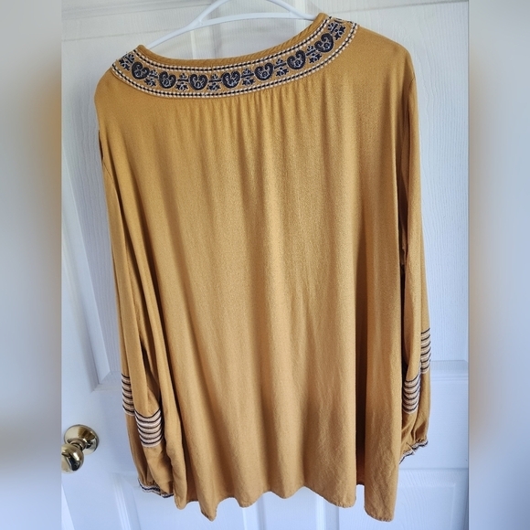 Dex Plus Size Flowy Bohemian Mustard Smock Size 1X - Picture 9 of 11